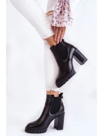 Kožené Boty Hladké Černé model 21602802 - Boto