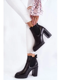 Kožené Boty Hladké Černé model 21602802 - Boto