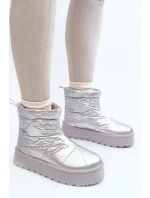 Dámské sněhule na masivní platformě stříbrné Fionia Dámské sněhule na masivní platformě stříbrné Fionia