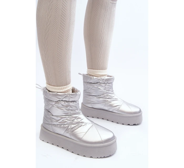 Dámské sněhule na masivní platformě stříbrné Fionia Dámské sněhule na masivní platformě stříbrné Fionia