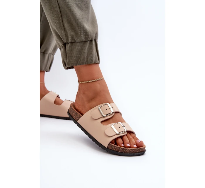 Dámské sandály s přezkami béžové model 21653020 - Boto Dámské sandály s přezkami béžové model 21653020 - Boto