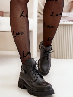 Dámské Kožené Boty S Zateplené Černé model 21669363 - Zazoo