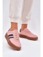 Dámské tenisky na platformě z eko kůže růžové model 21689173 - EVENTO