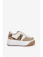 Dámské Tenisky Na Masivní Platformě Zvířecí Vzor Béžové Telanila Dámské Tenisky Na Masivní Platformě Zvířecí Vzor Béžové Telanila