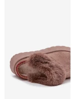 Dámské sněhule na platformě s kožešinou a výšivkou tmavě béžové Querina Dámské sněhule na platformě s kožešinou a výšivkou tmavě béžové Querina