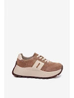 Dámské tenisky na platformě z přírodního semiše tmavě béžové Rosinae Dámské tenisky na platformě z přírodního semiše tmavě béžové Rosinae