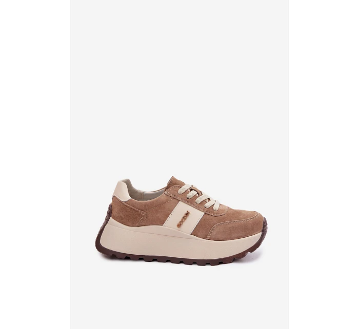Dámské tenisky na platformě z přírodního semiše tmavě béžové Rosinae Dámské tenisky na platformě z přírodního semiše tmavě béžové Rosinae