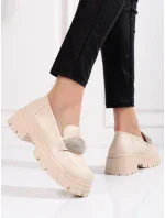 Pohodlné polobotky dámské hnědé na plochém podpatku Pohodlné polobotky dámské hnědé na plochém podpatku