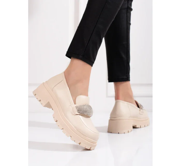 Pohodlné polobotky dámské hnědé na plochém podpatku Pohodlné polobotky dámské hnědé na plochém podpatku