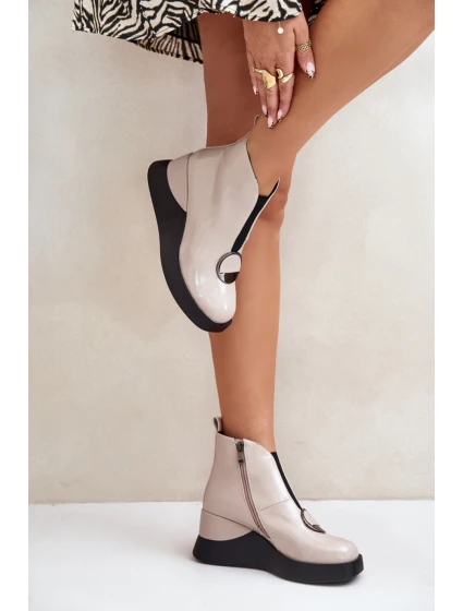 Boty na klínovém podpatku model 201014 Step in style Boty na klínovém podpatku model 201014 Step in style