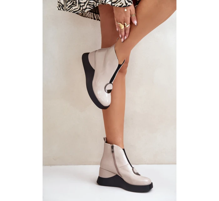 Boty na klínovém podpatku model 201014 Step in style Boty na klínovém podpatku model 201014 Step in style