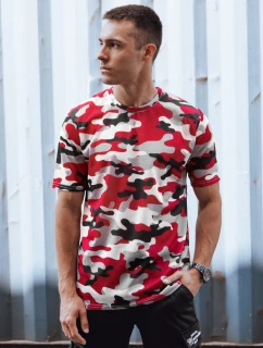 Pánské maskáčové červené tričko Dstreet RX5588