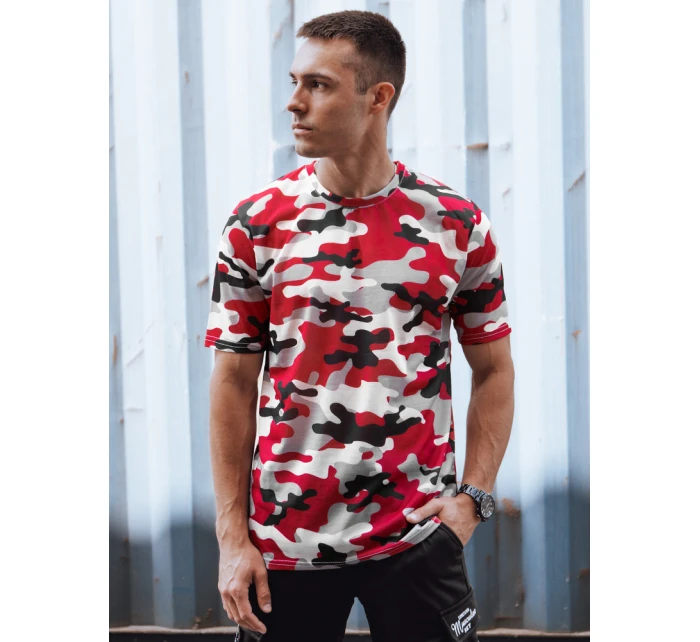 Pánské maskáčové červené tričko Dstreet RX5588 Pánské maskáčové červené tričko Dstreet RX5588