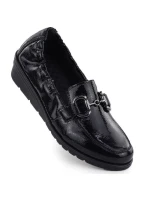 Dámské polobotky z lakované kůže na platformovém podpatku černé Rieker L5352-00