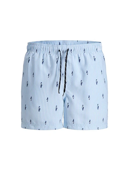 Jack&Jones pánské plavky JWHARUBA SWIM PRINTS SHORTS 12206537 Cashmere Blue Stripes Jack&Jones pánské plavky JWHARUBA SWIM PRINTS SHORTS 12206537 Cashmere Blue Stripes