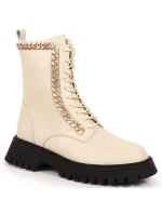 Zateplené kožené boty s řetězem Artiker W HBH40