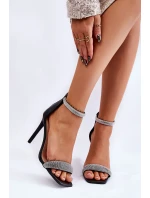 Elegantní Sandály Na Podpatku Černá Patricio