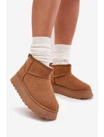 Dámské Sněhule Na Platformě Zateplené Kožíškem Camel model 21705239 - Boto Dámské Sněhule Na Platformě Zateplené Kožíškem Camel model 21705239 - Boto