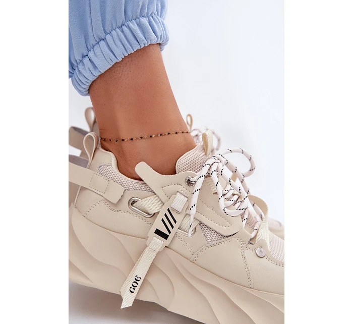 Kožené dámské tenisky GOE TT2N4012 Béžové