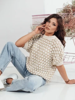 Dámský oversize svetr béžový Dstreet model 21973017 - FashionStreet