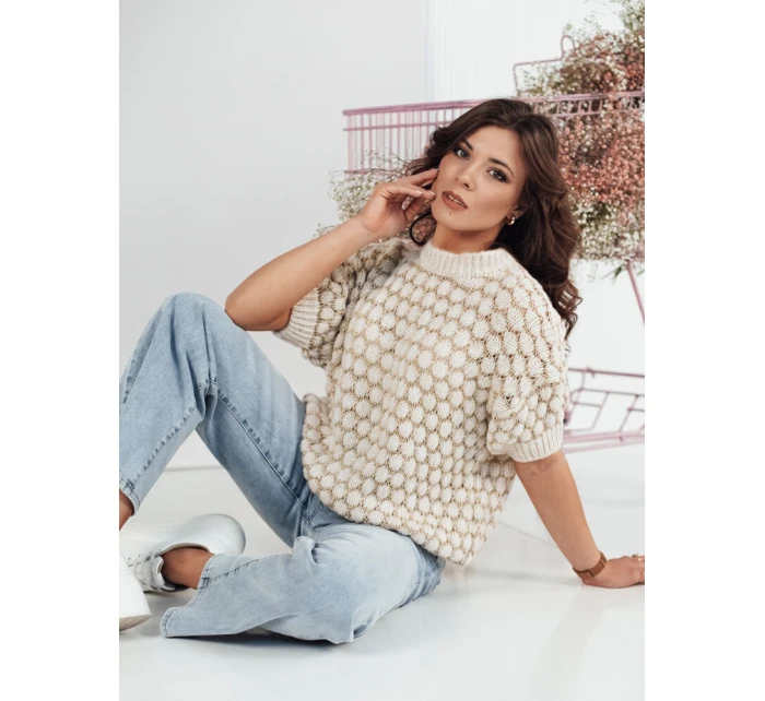Dámský oversize svetr béžový Dstreet model 21973017 - FashionStreet