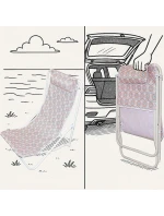 SKLÁDACÍ PLÁŽOVÉ LEHÁTKO S OPĚRKOU HLAVY MODRÉ A ORANŽOVÉ