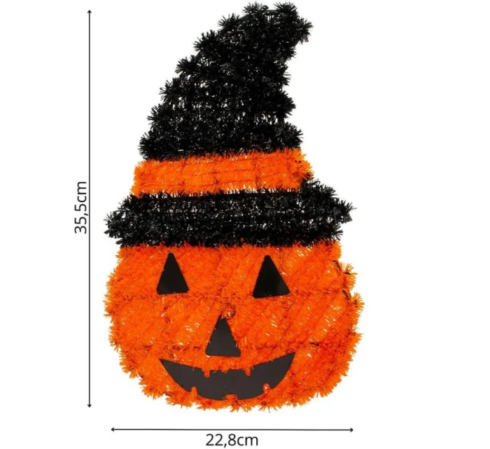 DEKORATIVNÍ FIGURKA DÝNĚ 35CM HALLOWEEN ORANŽOVÝ PRUH