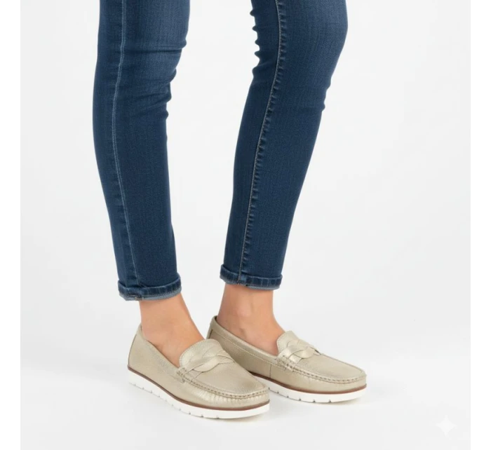 Dámské zlaté polobotky model 21906704