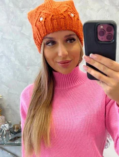 Dámská čepice  oranžová model 18752343 - K-Fashion