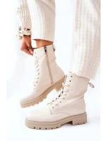 Kotníkové Ploché Workery Boty Béžové Rozelle Kotníkové Ploché Workery Boty Béžové Rozelle