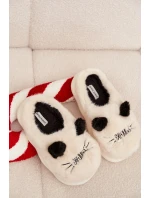 Dámské huňaté pantofle s motivem úsměvu – béžové Lexira Dámské huňaté pantofle s motivem úsměvu – béžové Lexira