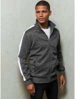 Pánská tmavě šedá mikina na zip FashionStreet BX5563