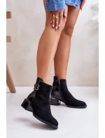 Elegantní Boty Na Podpatku Zateplené MR880-040 Černé