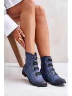 Zateplené dámské boty na zip modré model 21672411 - Boto Zateplené dámské boty na zip modré model 21672411 - Boto