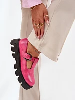 Lakované Kožené Polobotky S Přezkou Zazoo 20183 Fuchsie