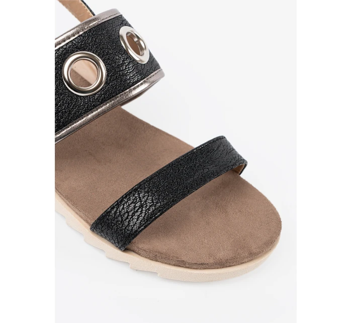 Moderní černé dámské sandály bez podpatku Moderní černé dámské sandály bez podpatku