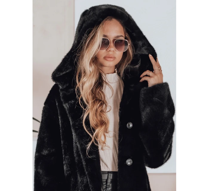 Dámský kožich HELLOCHIC dlouhý černý FashionStreet TY4986 Dámský kožich HELLOCHIC dlouhý černý FashionStreet TY4986