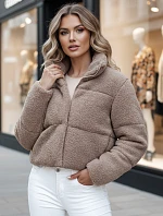Dámská zimní bunda krátká alpaka CELESTIAL camel FashionStreet TY4482z