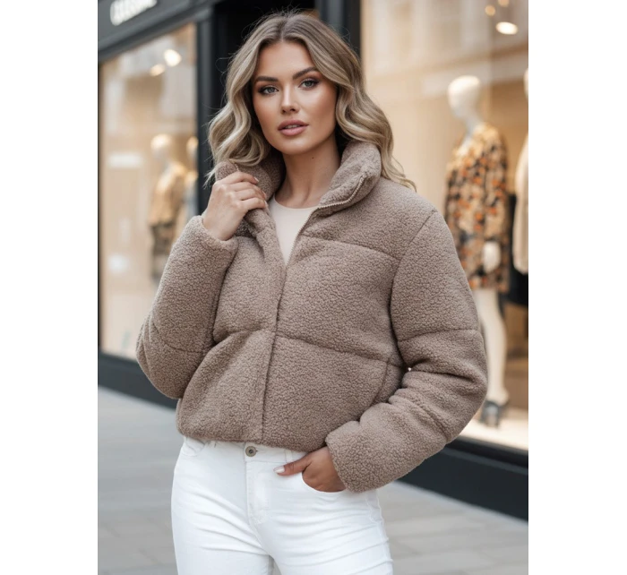 Dámská zimní bunda krátká alpaka CELESTIAL camel FashionStreet TY4482z