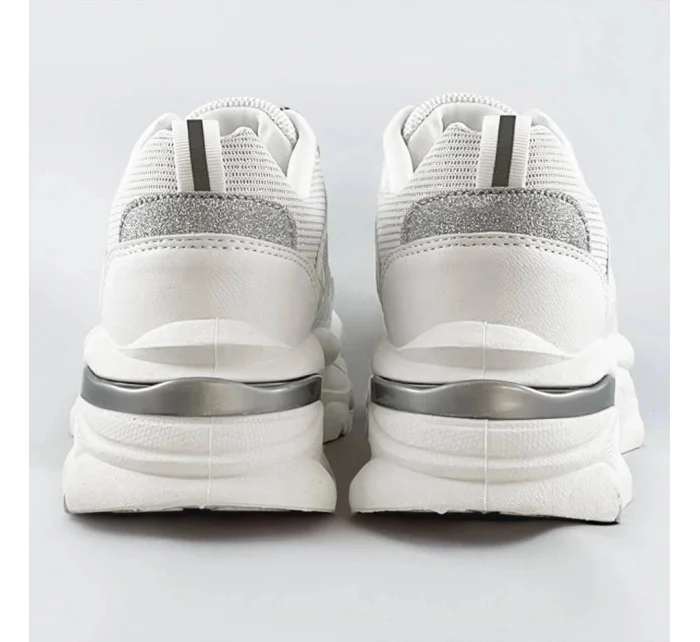 Bílé šněrovací dámské sportovní boty (LU-3)