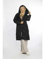 Volná černá dámská bunda s ozdobným prošíváním model 21247253 - Ann Gissy