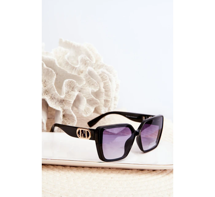 Dámské sluneční brýle s ozdobným prvkem UV400 Černé