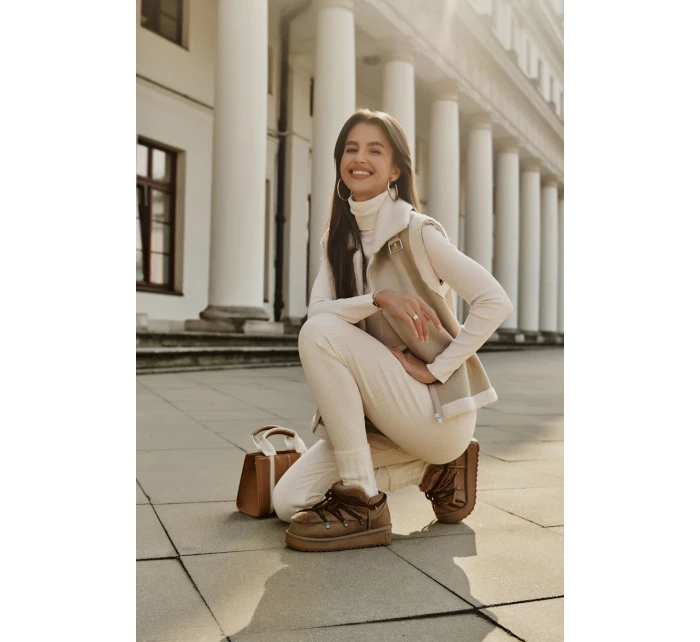 Nízké Sněhule Na Platformě S Kožíškem D.Franklin Hnědé DFSH370011