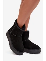 Dámské sněhule z pravé nubukové kůže na platformě černé Privine Dámské sněhule z pravé nubukové kůže na platformě černé Privine