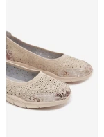 Kožené krajkové baleríny model 22027787 béžové - S.Barski Kožené krajkové baleríny model 22027787 béžové - S.Barski