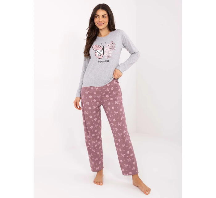 Pyžamo DU PI FP 001.48 šedé Pyžamo DU PI FP 001.48 šedé