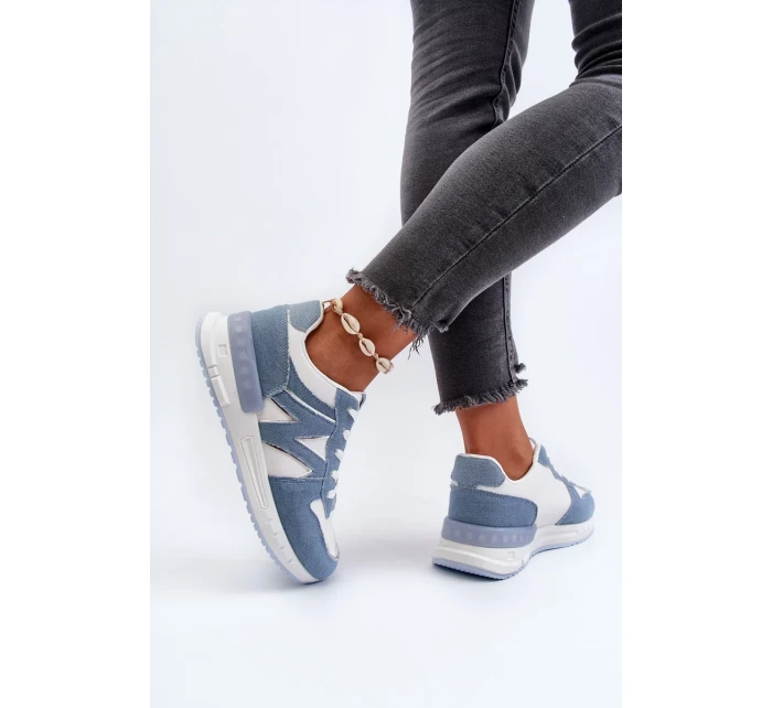Dámské džínové tenisky vyrobené z eko kůže, modré Kaimans Dámské džínové tenisky vyrobené z eko kůže, modré Kaimans