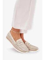 Dámské eko kožené mokasíny model 21834362 – stříbrné - Kesi