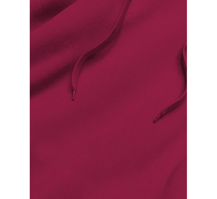 Dlouhá tepláková mikina ve vínové bordó barvě (YS10005-21)