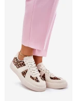 Dámské sneakers s leopardím vzorem na platformě béžové model 21689446 - Boto Dámské sneakers s leopardím vzorem na platformě béžové model 21689446 - Boto